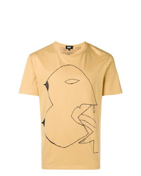 T-shirt à col rond imprimé jaune Dust