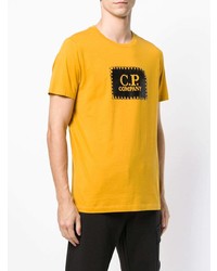 T-shirt à col rond imprimé jaune CP Company