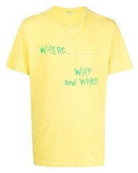 T-shirt à col rond imprimé jaune Engineered Garments