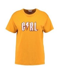 T-shirt à col rond imprimé jaune Envii