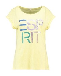 T-shirt à col rond imprimé jaune Esprit