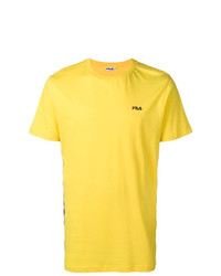 T-shirt à col rond imprimé jaune Fila