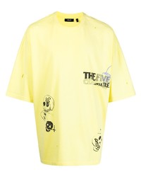 T-shirt à col rond imprimé jaune FIVE CM