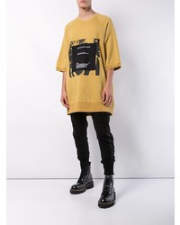 T-shirt à col rond imprimé jaune Julius