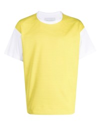 T-shirt à col rond imprimé jaune Fumito Ganryu