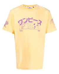 T-shirt à col rond imprimé jaune Gcds