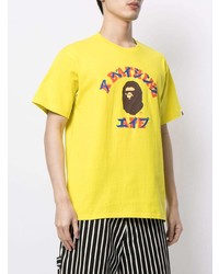 T-shirt à col rond imprimé jaune A Bathing Ape