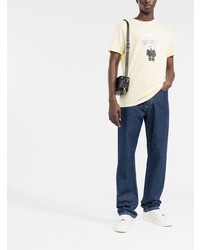 T-shirt à col rond imprimé jaune Karl Lagerfeld