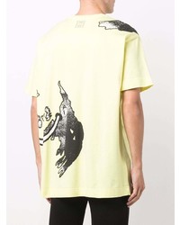 T-shirt à col rond imprimé jaune Givenchy