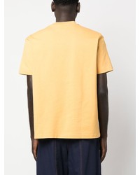 T-shirt à col rond imprimé jaune Jacquemus