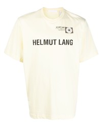 T-shirt à col rond imprimé jaune Helmut Lang