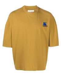 T-shirt à col rond imprimé jaune Henrik Vibskov