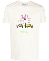 T-shirt à col rond imprimé jaune Iceberg