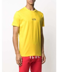 T-shirt à col rond imprimé jaune DSQUARED2