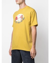 T-shirt à col rond imprimé jaune Supreme