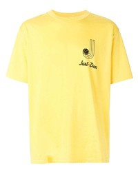 T-shirt à col rond imprimé jaune Just Don