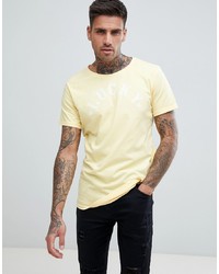 T-shirt à col rond imprimé jaune Just Junkies