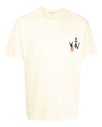 T-shirt à col rond imprimé jaune JW Anderson