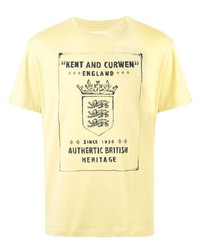 T-shirt à col rond imprimé jaune Kent & Curwen