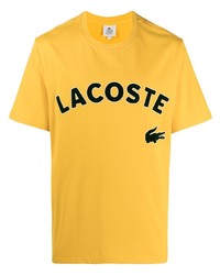 T-shirt à col rond imprimé jaune Lacoste