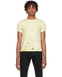 T-shirt à col rond imprimé jaune Lanvin
