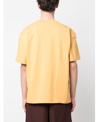 T-shirt à col rond imprimé jaune Jacquemus