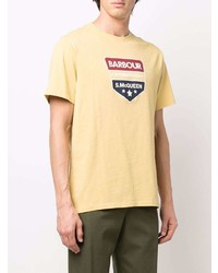 T-shirt à col rond imprimé jaune Barbour
