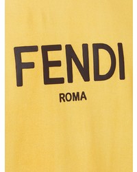 T-shirt à col rond imprimé jaune Fendi