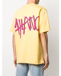 T-shirt à col rond imprimé jaune MSGM