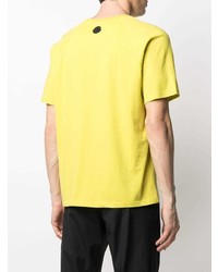 T-shirt à col rond imprimé jaune Moncler