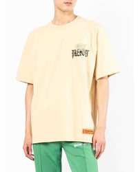 T-shirt à col rond imprimé jaune Heron Preston