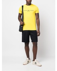 T-shirt à col rond imprimé jaune Tommy Hilfiger