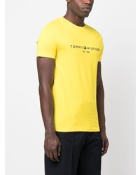 T-shirt à col rond imprimé jaune Tommy Hilfiger