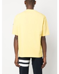 T-shirt à col rond imprimé jaune Moncler