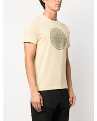 T-shirt à col rond imprimé jaune Stone Island