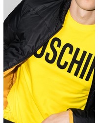 T-shirt à col rond imprimé jaune Moschino