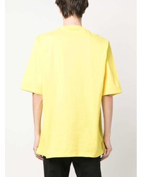 T-shirt à col rond imprimé jaune DSQUARED2