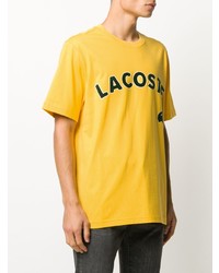 T-shirt à col rond imprimé jaune Lacoste