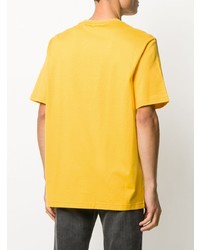 T-shirt à col rond imprimé jaune Lacoste