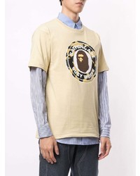 T-shirt à col rond imprimé jaune A Bathing Ape