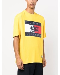 T-shirt à col rond imprimé jaune Tommy Hilfiger