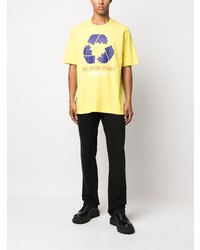 T-shirt à col rond imprimé jaune DSQUARED2