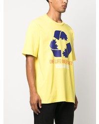 T-shirt à col rond imprimé jaune DSQUARED2