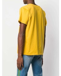 T-shirt à col rond imprimé jaune Gucci