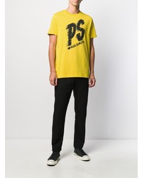 T-shirt à col rond imprimé jaune PS Paul Smith