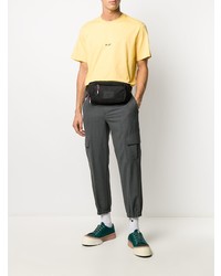 T-shirt à col rond imprimé jaune MSGM