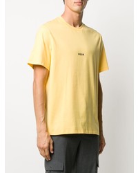 T-shirt à col rond imprimé jaune MSGM