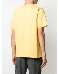 T-shirt à col rond imprimé jaune MSGM