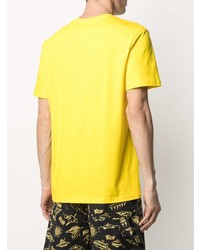 T-shirt à col rond imprimé jaune Moschino