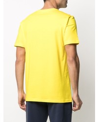 T-shirt à col rond imprimé jaune Moschino